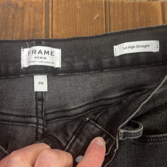 Women’s Frame Denim jeans le high straight black size 26 - Picture 5 of 7